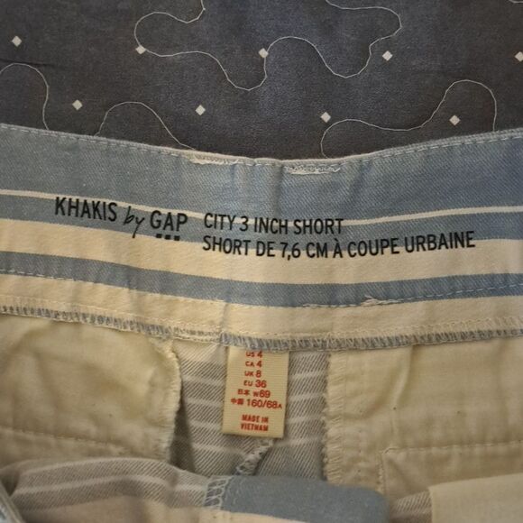 Striped Blue and White Women's Shorts - Picture 2 of 3